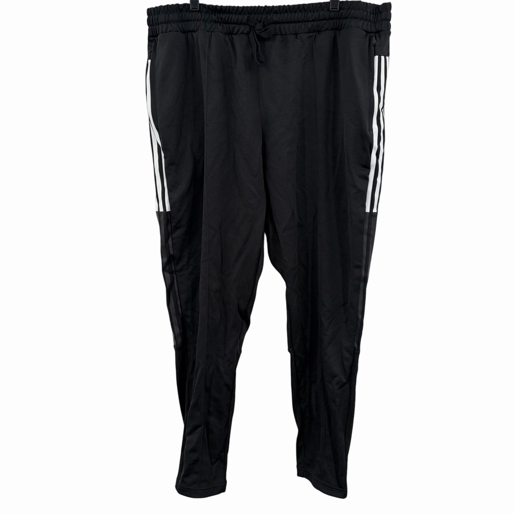 Adidas 3-Stripes Black/White Cuffed Pants Men's 2XL (HG2064) Drawstring NWT